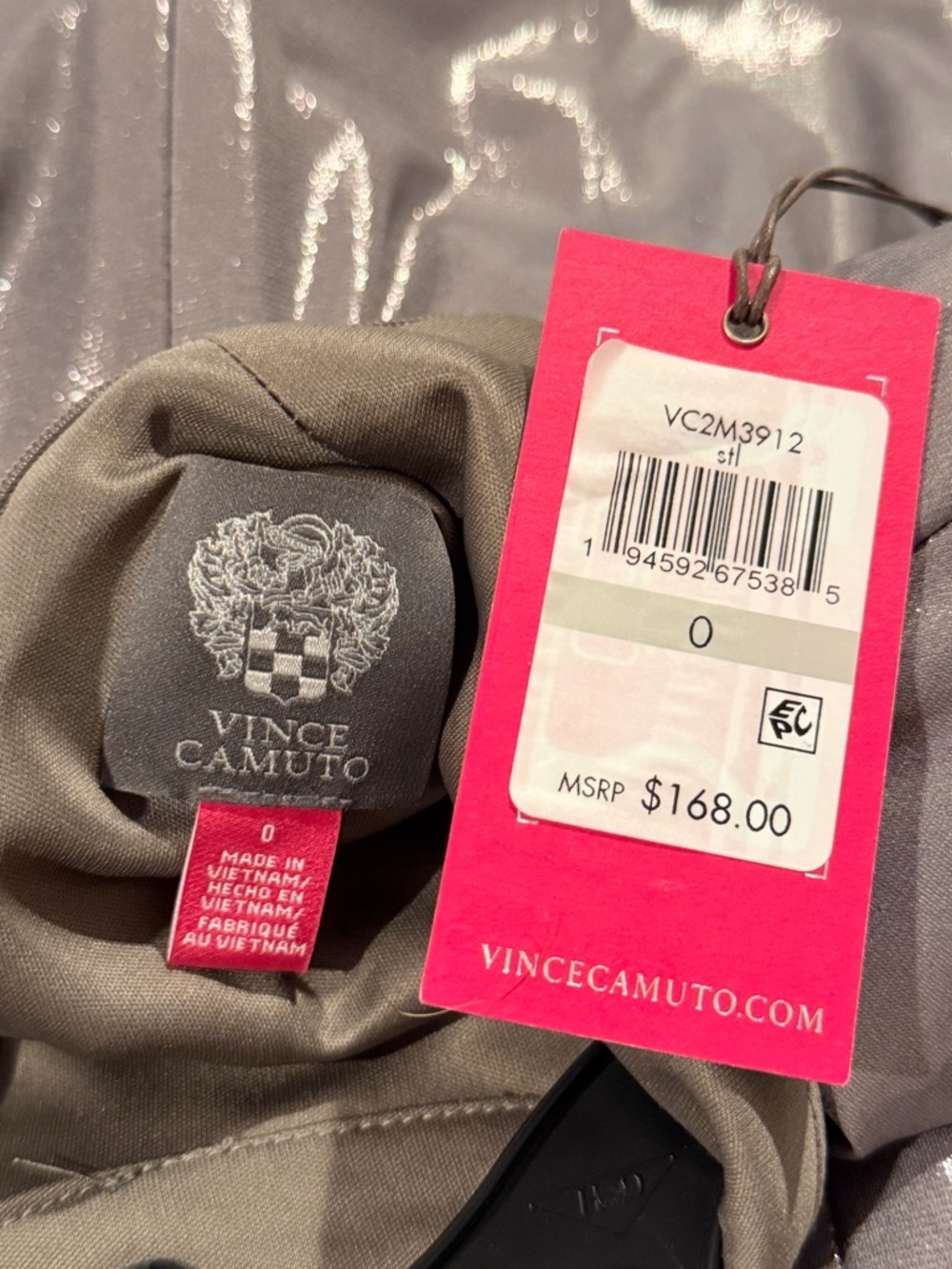 Vince Camuto Long Sleeve Dress Metallic